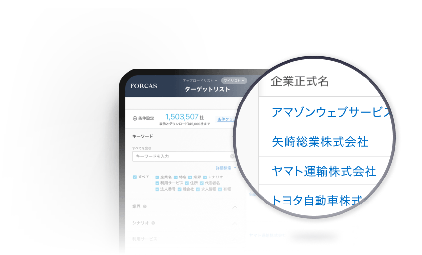 Point .01 日本全域をカバー。150万社の企業データ