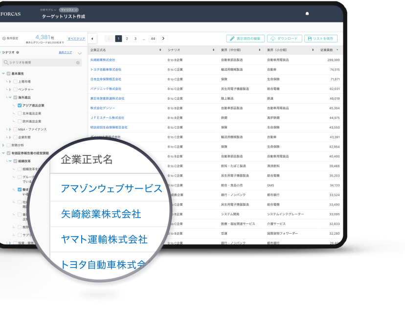 機能 .03 ターゲット企業リストを営業とマーケティングの共通言語に。