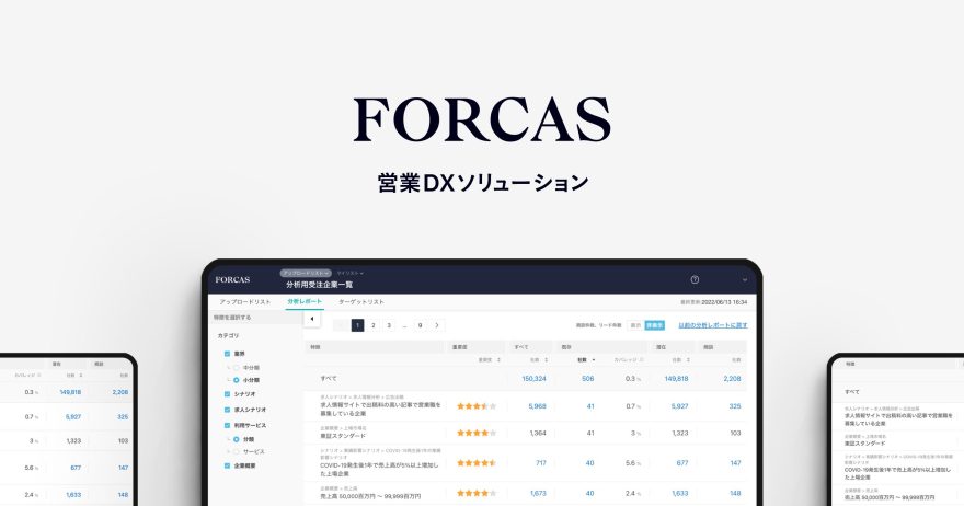 「営業DXソリューション」FORCAS公式Webサイトをリニューアル