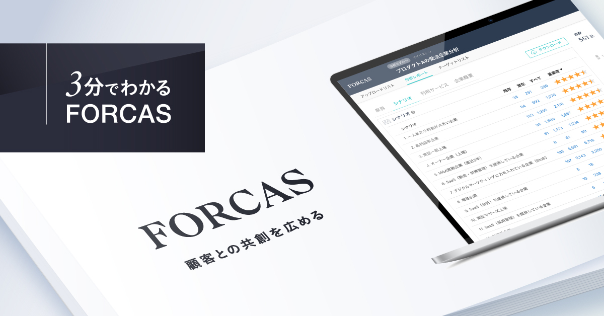 3分で分かるFORCAS 資料ダウンロード